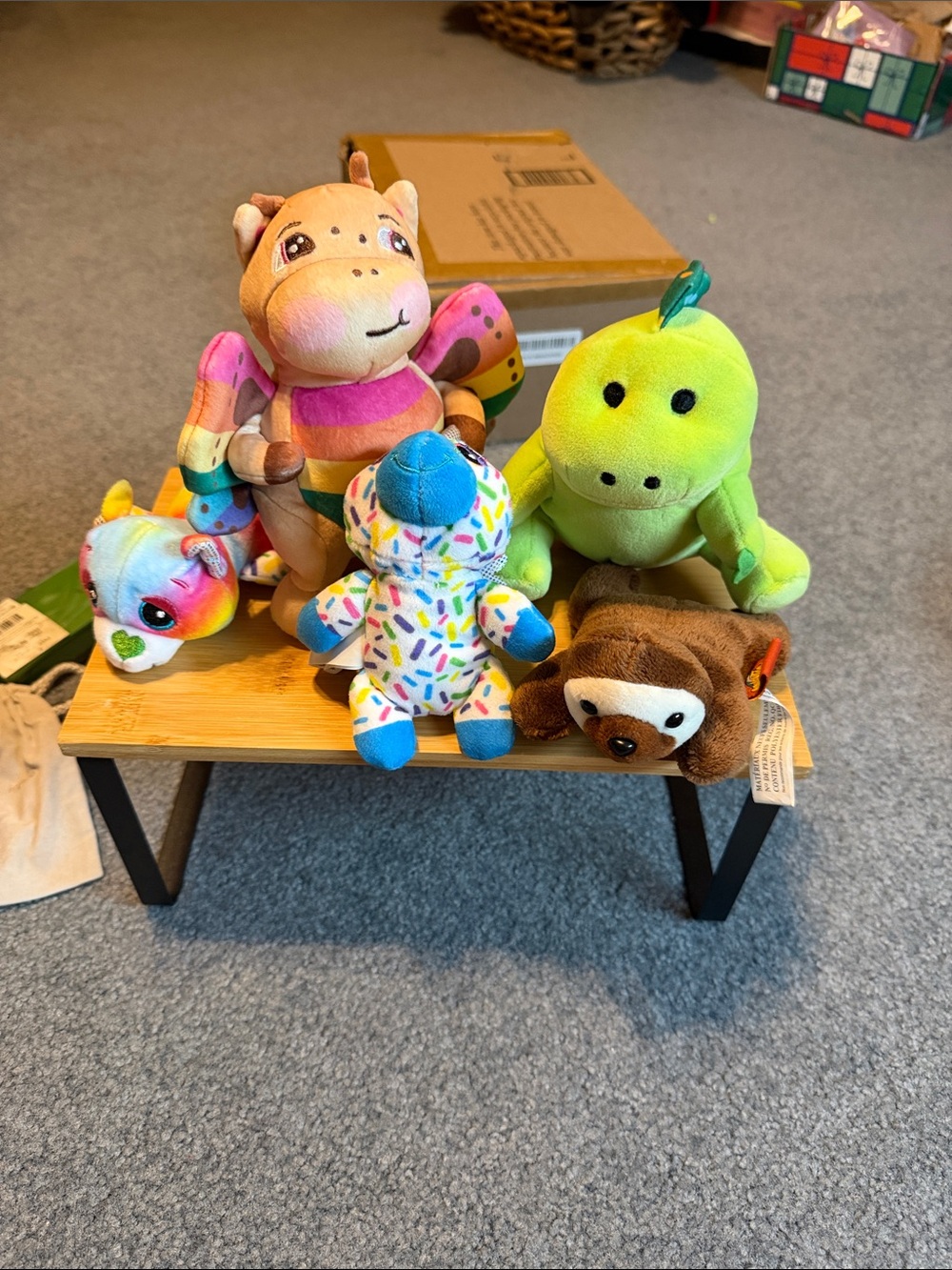 Plush Rainbow Dino and Friends Stuffed Toy Set - Multicolor